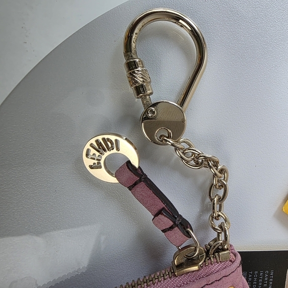 Fendi‎ Key Case Pouch Pink Suede Leather Gold Studs - Picture 8 of 11
